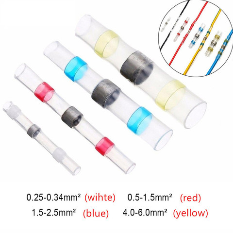 10 Uds. Manguito de sello de soldadura a prueba de agua, terminales de empalme de tubo, Conector de cable eléctrico termorretráctil, Kit surtido de conectores a tope ► Foto 1/6