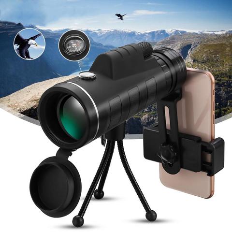 Telescopio con Zoom de 40X para teléfono, lente de cámara, Monocular, lentes móviles para iPhone, Samsung, Redmi 7, Huawei ► Foto 1/6