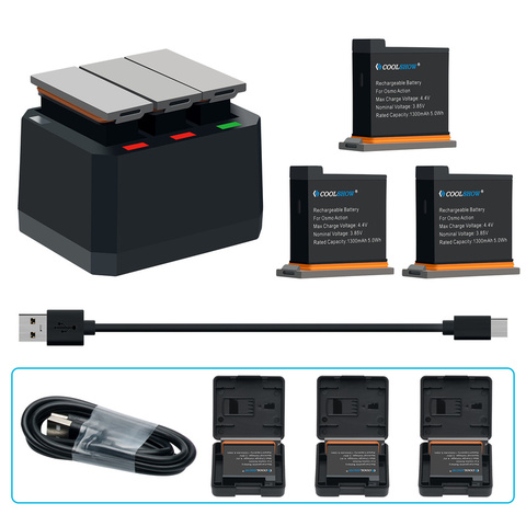 Batería Para dji osmo acción cargador de batería de 1300mAh para DJI Osmo acción batería de cámara accesorios para DJI OSMO acción AB1 ► Foto 1/6