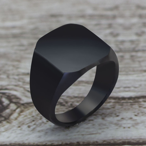 Anillo cuadrado negro de estilo Simple, anillo clásico, joyería de compromiso de boda 2022 ► Foto 1/6