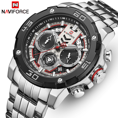 Reloj NAVIFORCE para hombre reloj de cuarzo luminoso de lujo para hombre reloj cronógrafo deportivo de acero inoxidable reloj Masculino ► Foto 1/6