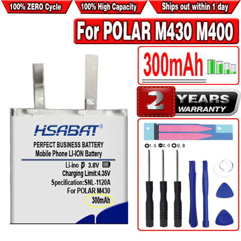 HSABAT-Batería de 300mAh para reloj deportivo POLAR M430 M400, nuevo acumulador recargable de polímero de litio de repuesto con GPS ► Foto 1/6