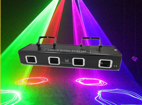 Sistema de espectáculo de láser RGBY fuerte, cuatro lentes, Fiesta Disco de escenario, decoración de Navidad, luces láser DMX, equipo de DJ ► Foto 1/6