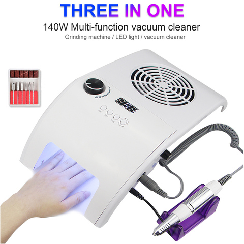 Máquina de manicura multifuncional, 3 en 1, silenciosa, 35000RPM, aspiradora potente, lámpara de uñas LED UV de 48W, secado rápido de todos los esmaltes de uñas ► Foto 1/6