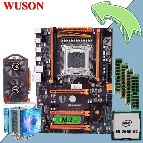 HUANANZHI Deluxe-Conjunto de placa base para videojuegos, tarjeta madre con M.2 CPU Xeon E5 2660 V2 RAM 32G RECC GTX750 2G, tarjeta de vídeo ► Foto 1/6