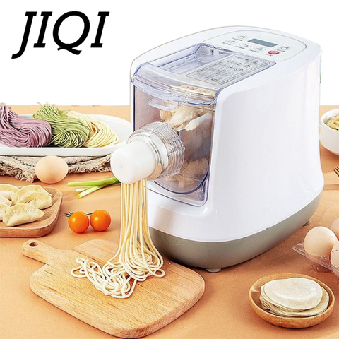 JIQI-máquina eléctrica de prensado de fideos, máquina para hacer Pasta de espagueti, cortador de masa comercial de acero inoxidable, rodillo para empanadillas, colgador de fideos ► Foto 1/6