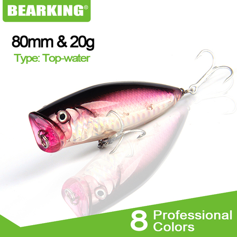 Caliente modelo de calidad Bearking marca Popper 1PC 8cm 20g duro señuelo de pesca cigüeñal lago de pesca carpa Wobblers cebos de pesca ► Foto 1/5