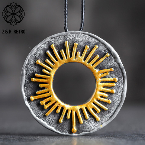 Collar largo Vintage para mujer, joyería redonda sencilla, colgantes geométricos, cuerda de suspensión, cadenas, decoración, 2022 ► Foto 1/3