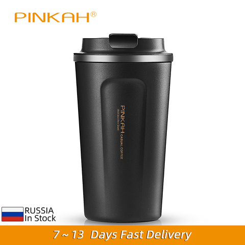 Gran oferta 380 & 510ml 304 Taza Termo de acero inoxidable taza de café de viaje con tapa botella de agua para coche frascos de vacío termo para regalo ► Foto 1/6