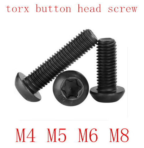 5-50 Uds M2 M3.5 M3 M4 M5 M6 M8 grado 10,9 de acero negro con seis lóbulos torx pan ronda tornillo de cabeza de botón ► Foto 1/3