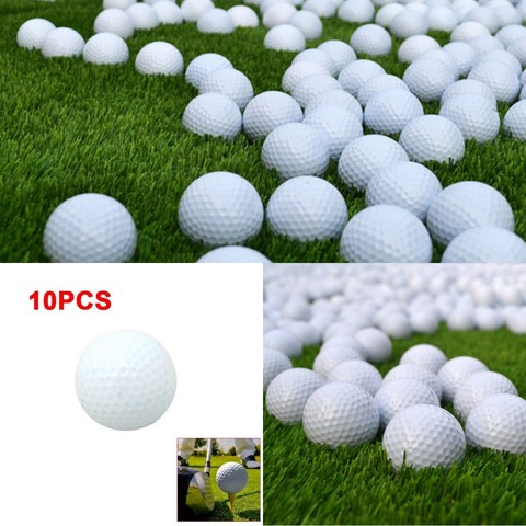 Pelotas de Golf de goma sintética blanca para deportes al aire libre, práctica interior y exterior, 10 Uds. ► Foto 1/4