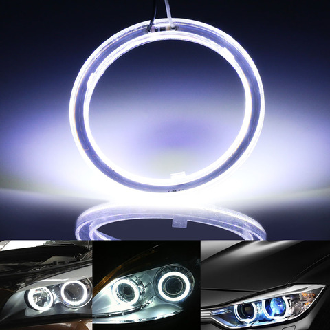 Luz de circulación diurna Universal para coche, faro Led tipo Ojos de Ángel para coche COB, Halo, 60/70/80/90/100/110/120MM ► Foto 1/6