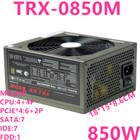 Nueva fuente de alimentación para Thermaltake(Tt) marca TR2 RX 850W ATX 80plus oro medio módulo juego silencio fuente de alimentación 850W fuente de alimentación TRX-0850M ► Foto 1/6