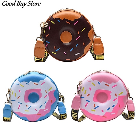 Bolso de hombro en forma de Donut para chicas, bandolera de cuero, redondo, Mini Bolsa de viaje informal ► Foto 1/6