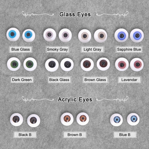 Ojos de muñeca BJD para manualidades, cristal acrílico de seguridad, juguete de animales, globo ocular, 1/3, 1/4, 1/6, gris, verde, azul, 6, 8, 10, 12, 14, 16, 18mm, accesorios BJD ► Foto 1/6