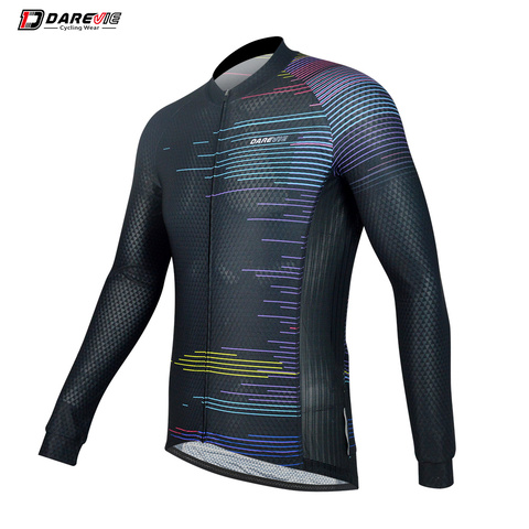 DAREVIE ciclismo Jersey hombre Jersey de manga larga fresco transpirable de secado rápido ciclismo Jersey verano Jersey para ciclismo Pro ciclismo hombres ropa ► Foto 1/6