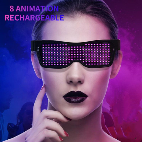 Gafas brillantes personalizadas, Color Chemion, aplicación USB, azul, LED, con fiesta ► Foto 1/6