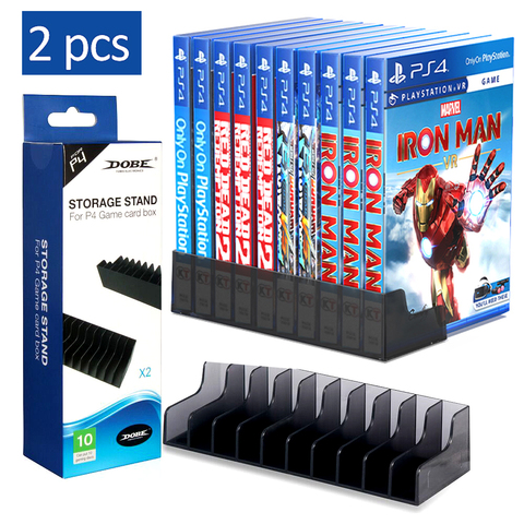 2 unids/set para Sony Playstation 4 PS4 juego CD Almacenamiento de discos soporte accesorios para PS4 Slim Pro Juego Disco soporte ► Foto 1/6