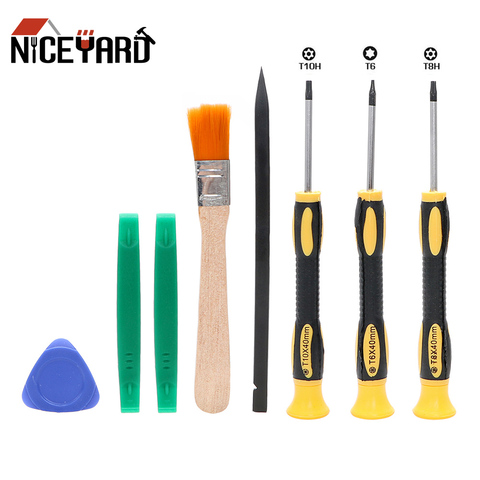 NICEYARD 8 unids/set Torx T8 T6 T10 H35 herramientas de apertura destornillador Kit de herramienta de la reparación para Xbox uno Xbox 360 PS3 PS4 ► Foto 1/6