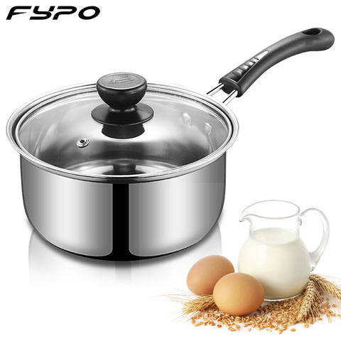 Fypo-Olla de sopa de acero inoxidable para bebé, olla de cocina antiadherente, Cocina de Inducción de Gas, ollas de leche, herramientas de cocina ► Foto 1/6