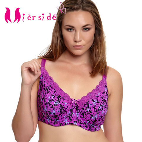 Mierside 953 P 5 Color lenceria sexi para mujer Plus Grande Sexy Sujetador de la Impresión Floral de la Ropa Interior de Encaje Mujeres de Gran Tamaño Diario Bralette sujetadores mujer  34-46 C/D/DD/DDD/E/F/G ► Foto 1/6