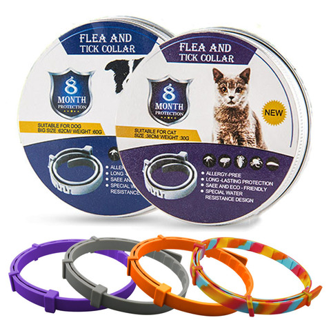 Collar ajustable para gato y perro, prevención de pulgas y garrapatas, Control de plagas, protección de pulgas de goma, accesorios para mascotas ► Foto 1/6