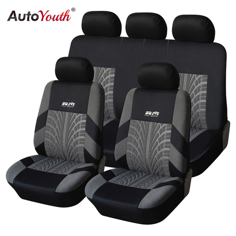 AUTOYOUTH funda de asiento de línea de neumáticos y admite la cubierta completa del asiento de coche Universal accesorios interiores de automóvil Protector de asiento de coche gris ► Foto 1/6