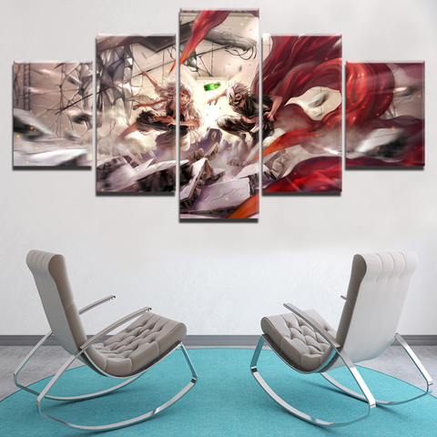 Arte de pared en lienzo para decoración del hogar, Pinturas Modernas, carteles de figuras de Tokio Ghoul Anime, imágenes para decoración de sala de estar, impresiones, 5 piezas ► Foto 1/6