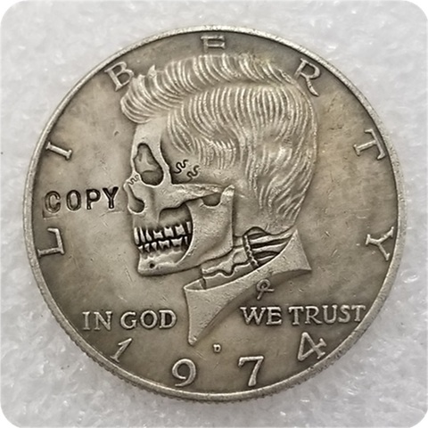 Hobo-moneda de copia de medio dólar, moneda de níquel, 1974 Kennedy ► Foto 1/2