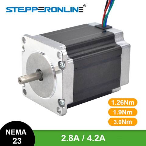 Motor paso a paso Nema 23 3Nm/1.9Nm/1.26Nm 4-lead 2.8A/4.2A 57 Motor paso a paso para impresora 3D CNC fresadora de grabado ► Foto 1/5