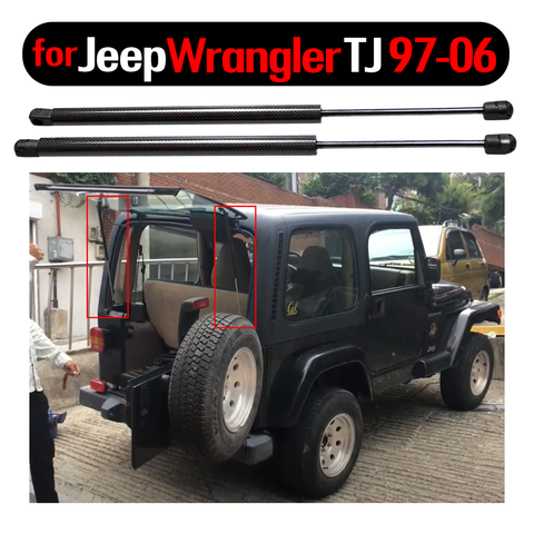 Resortes de Gas para ventana trasera de coche, elevadores de choque compatibles con Jeep Wrangler TJ Series 1997-2006 645MM, trasero izquierdo y derecho, 2 uds. ► Foto 1/6