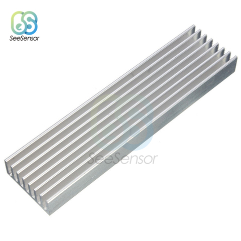 Disipador térmico de refrigeración con aleta radiante, disipador de calor duradero de aluminio plateado para Transistor de potencia LED, Chip de radiador eléctrico de 100x25x10mm, 100x35x10m ► Foto 1/6