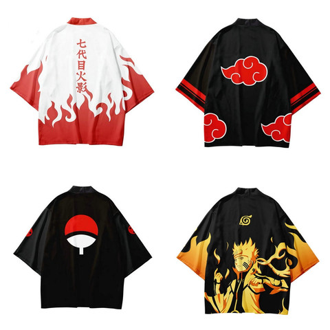 NARUTO-Kimono japonés con estampado 3D para mujer y hombre, Haori Yukata, Cosplay, moda informal de verano, de manga corta, ropa de calle, chaquetas ► Foto 1/6