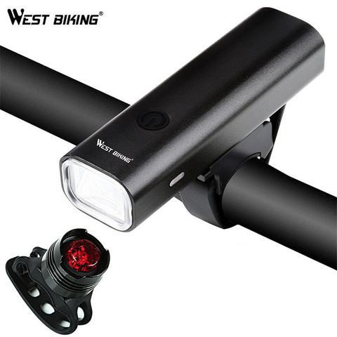 WEST BIKING-luces LED delanteras para bicicleta, faro trasero superbrillante, recargable vía USB, luces de advertencia para ciclismo ► Foto 1/6