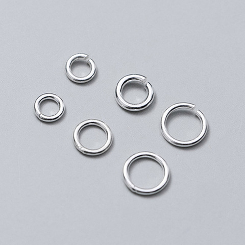 Anillos de plata de ley 925, anillos redondos de cierre/abierto de 4mm, 5mm, 6mm, Conector de plata S925, proveedor de accesorios de joyería DIY, 10 Uds. ► Foto 1/4