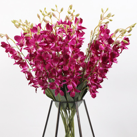 Ramo de flores artificiales de orquídeas para decoración del hogar, 1 unidad ► Foto 1/6