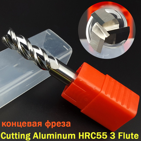 1 Uds. De brocas de corte HRC55 de 3 flautas de 4mm, 5mm, 6mm, 8 y 12mm, molino de aleación de acero de tungsteno, Cnc, fresa de carburo de extremo para cobre de aluminio ► Foto 1/6
