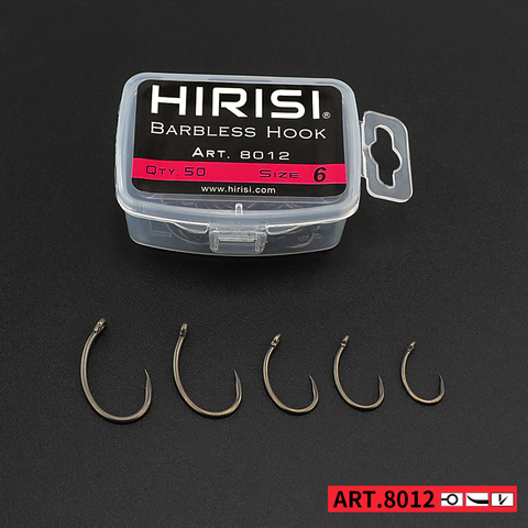 Anzuelos de acero inoxidable 8012 con recubrimiento alto en carbono, accesorios de herramientas de pesca, 50 Uds. ► Foto 1/6