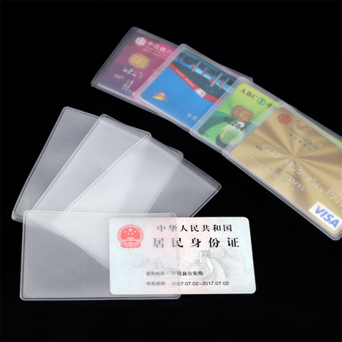 Funda de tarjeta de Pvc transparente impermeable, PROTECTOR DE PLÁSTICO de silicona para tarjetas de identificación, 5 unidades ► Foto 1/6