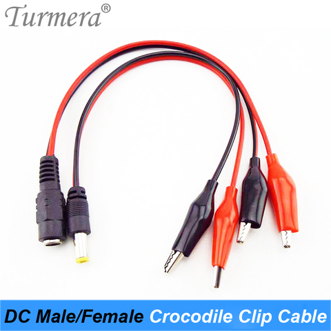 Turmera-conector hembra macho DC con Cable de pinza de cocodrilo, 12V, Cable de batería, pinza de cocodrilo, 25cm de CC, 5,5x2,1mm ► Foto 1/6