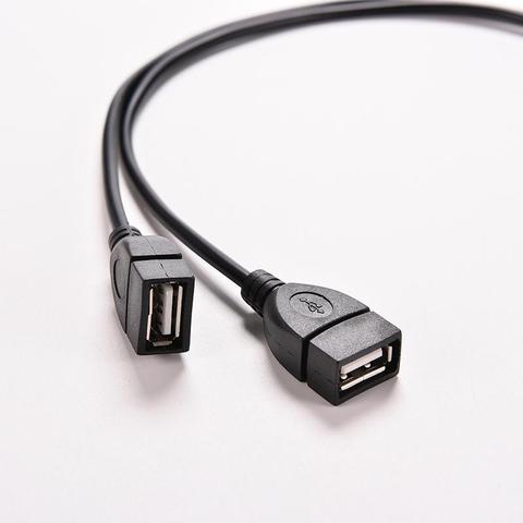 Cable de extensión USB 2,0, accesorio A 1 hembra A 2 USB Dual macho, adaptador de corriente Y Concentrador de datos, Cable de alimentación de carga USB, 1 ud. ► Foto 1/6