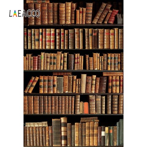 Laeacco-fondos de vinilo para fotografía estantería de madera antigua para libros, biblioteca, estudio, hogar, foto de decoración, fondos para estudio fotográfico ► Foto 1/6