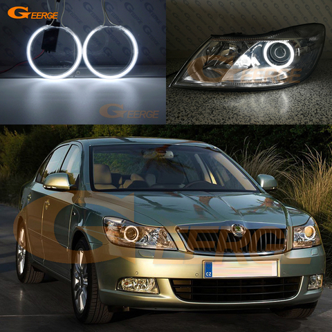 Para SKODA OCTAVIA MK2 A5 FL, 2009, 2010, 2011, 2012, excelente Ultra brillante iluminación CCFL Ángel ojos kit de anillo de Halo ► Foto 1/6