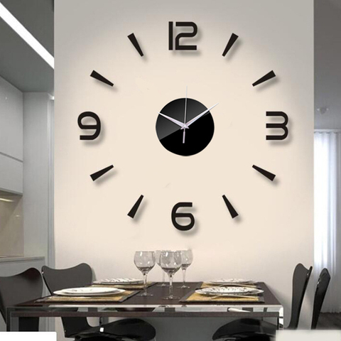 Reloj de pared 3D asequible, pegatinas de espejo acrílico, relojes, calcomanía de decoración artística para el hogar, sala de estar, Europa ► Foto 1/6