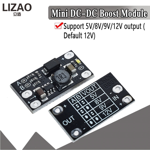 Mini Módulo de refuerzo multifunción 1.5A, placa de aumento, 5V, 8V, 9V, 12V, indicador LED, módulo de voltaje Diy, elevador de batería de litio de 3,7 V ► Foto 1/6