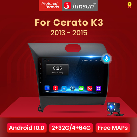 Junsun-Radio Multimedia V1 con GPS para coche, Radio con reproductor DVD, Android 10,0, 2 Din, estéreo, para unidad central, para KIA Cerato K3 forte 2013 2014 2015 ► Foto 1/6