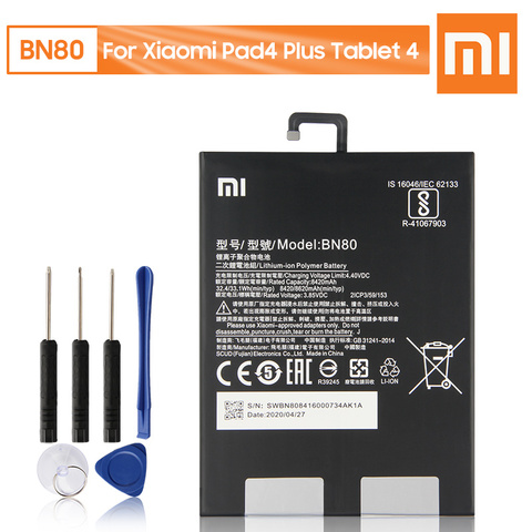 Xiao Mi Original BN80 batería para Xiaomi Pad4 Plus Tablet 4 Pad 4 Plus de reemplazo Tablet de 8620mAh de la batería + herramienta gratuita ► Foto 1/6