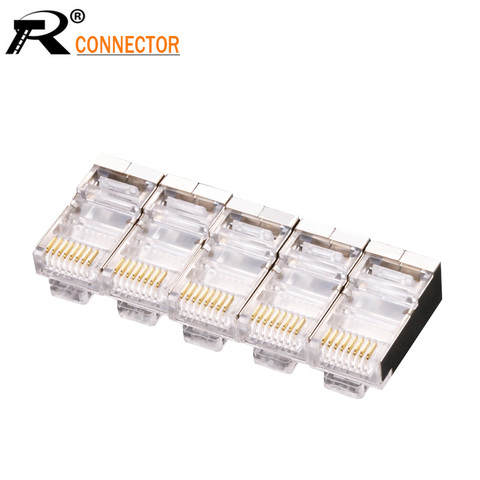 Adaptador de conector de Cable de red RJ45 de 8P8C Crystal, Rj-45 Modular para Cat6/Cat5E Rj45, 10 Uds. ► Foto 1/6