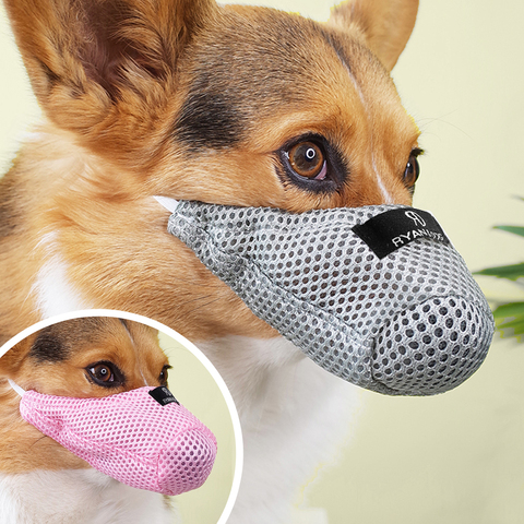 Bozal de nailon para perros, mascarilla antiladrar morder, bozales para masticar, ajustable para perros pequeños y grandes, accesorios de entrenamiento para mascotas ► Foto 1/6