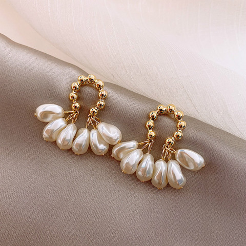 Pendientes de perlas barrocas de Corea del Sur para mujer, joyería elegante versátil con personalidad, 2022 ► Foto 1/6